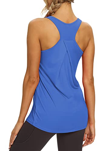 Image of Mippo Womens Long Workout Tops Racerback Athletic Yoga Gym Tank Top Sports Tennis Shirt