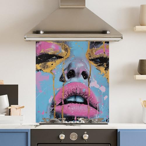 Premium 60 x 70cm Blue Face 6mm Glass Toughened Kitchen Splashback