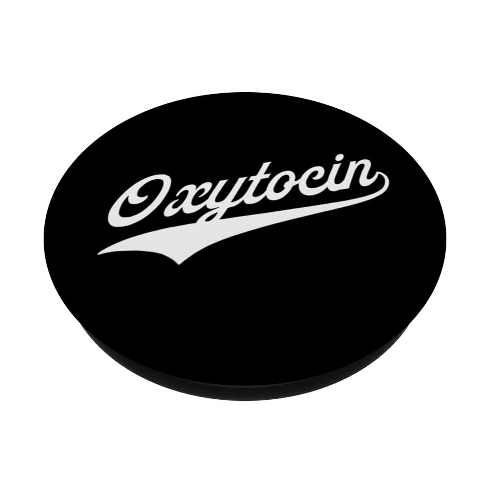 Oxytocin Molecule PopSockets Swappable PopGrip, Black - Image 2
