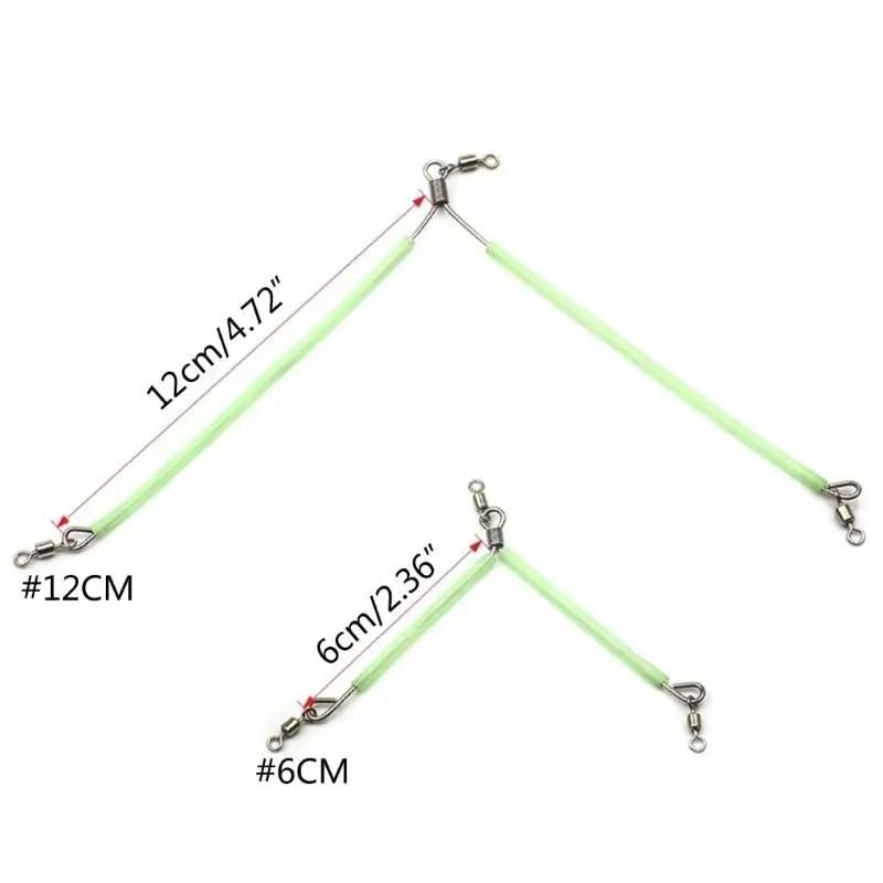 Pack 10 mosquetones para pesca con tubos luminosos miniatura 2