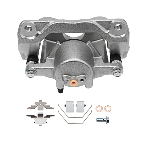 Image of Detroit Axle - Front Brake Kit for Ford Fusion Lincoln MKZ Zephyr Mazda 6 Mercury Milan Passenger Side Disc Brake Caliper w /Bracket Ceramic Brakes Pads 2006 2007 2008 2009 2010 2011 2012 Replacement