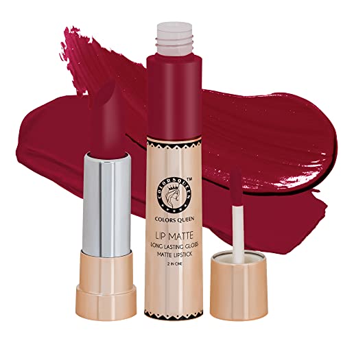 Image of Colors Queen 2 in 1 Matte Lipstick | Lip Matte | Long Lasting Gloss, Waterproof, Non Transferable| (44 - Coral 8g)