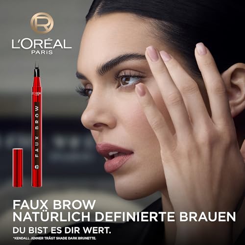 L’Oréal Paris Make-Up, Infaillible Faux Brow Augenbrauenstift, Für langanhaltend definierte Brauen, Dark Brunette, 12,4 g