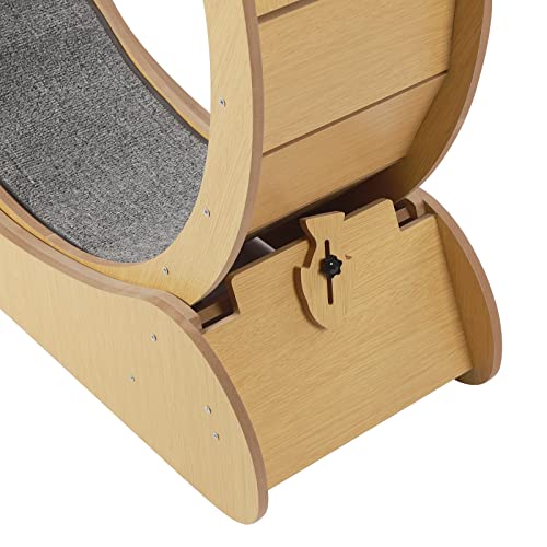 Pet Treadmill,Cat Wooden Wheel Treadmill,Cat Exercise Wheel,Kitty Cat Sport Toy,With Carpeted Runway,Fitness Weight Loss Device For Cats #TOP5