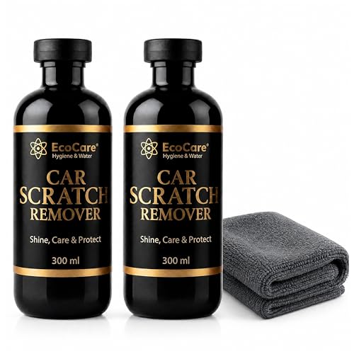 Image of EcoCare Car Scratch Remover Wax Polish for Vehicles | Repair Deep Scratches Swirl Remover and Paint Restorer Kit with Microfiber Cloth Polishing & Waxing Set for Cars, Bikes & Ev's 300ML (Pack Of 2)