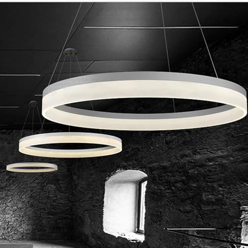 Lustre suspendu LED variable avec hauteur réglable en acrylique blanc - 8