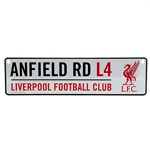 Liverpool FC Official Football 3D Embossed Metal Hanging Street Sign (One Size) (White/Red/Black)