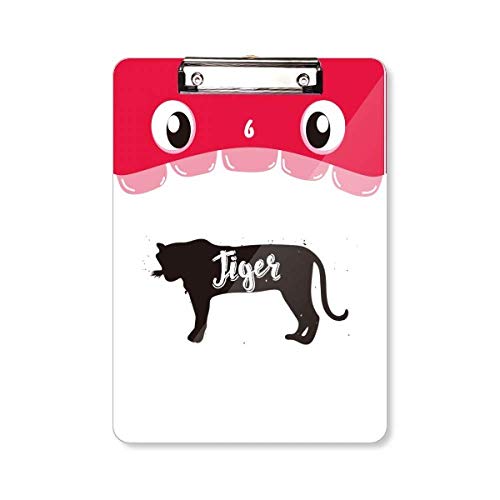 Tiger Porte-bloc avec bouche d'animal Noir/blanc A4 pour le bureau