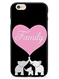 Inspired Cases - Compatible with iPhone 6 Plus/6s Plus Case - 3D Textured Protective Phone Case for Apple iPhone 6 Plus/6s Plus - Elephant Family Heart - Black