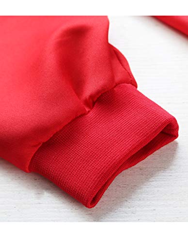 Angelaicos Macacão vermelho unissex máscara de festa de Halloween conjunto completo (GG)