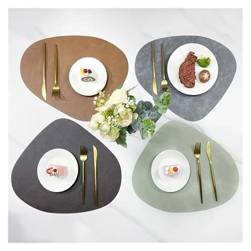 Napperons en Cuir PU Faciles à Essuyer pour Repas sans Plis