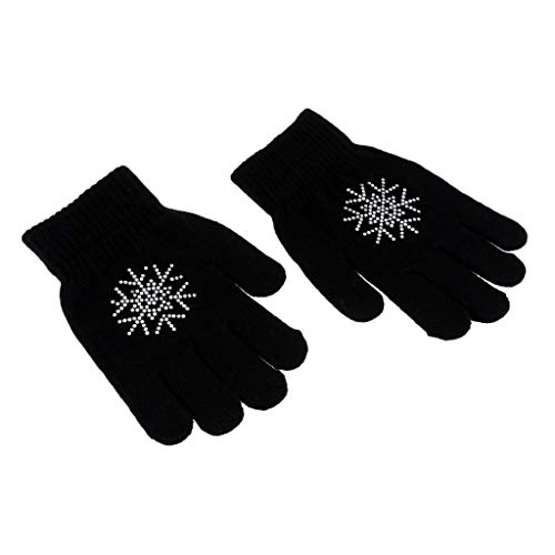 CUTICATE Gants De Patinage Antidérapants pour Enfants Gants Antidérapants Rembourrés Rembourrés De Gel Extensible - Fleur Noire s, comme décrit Cover