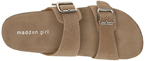 Madden Girl Women's Brando Flat Sandal, Taupe Fabric, 7.5
