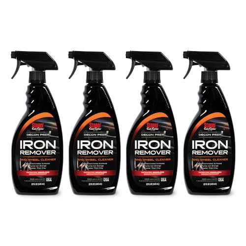 Stoner Car Care 92104-4PK Iron Remover and Wheel Cleaner – Odorless Fallout & Rust Decontaminant, Removes Brake Dust and Contaminants on Wheels, Tires, and Paint, Color Indicator, 22 fl oz (Pack of 4)