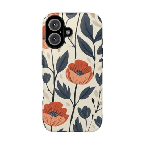 Coque iPhone 16 motif floral brillant rigide antichoc amovible