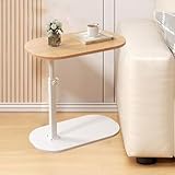 サイドテーブル 昇降式 ソファーテーブル 360°回転 ベッドサイドテーブル 高さ無段階調節 組立簡単 小型家具 寝室用 介護用30*40CM