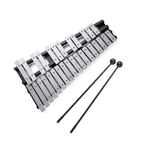 Btuty Foldable 30 Note Glockenspiel Xylophone Wooden Frame Aluminum Bars Educational Percussion Musical Instrument Professional Percussion Instrument Set for Adults & Students