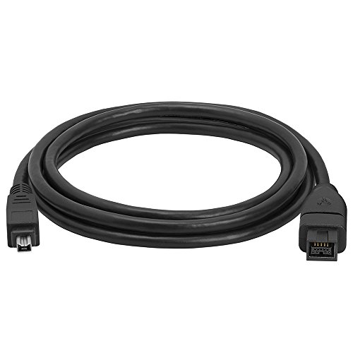 Cmple - 6FT Bilingual FireWire 800/Firewire 400 Cable - IEEE 1394 High Speed Firewire 9 Pin to 4 Pin Cable for MacBook PC - 6 Feet Black