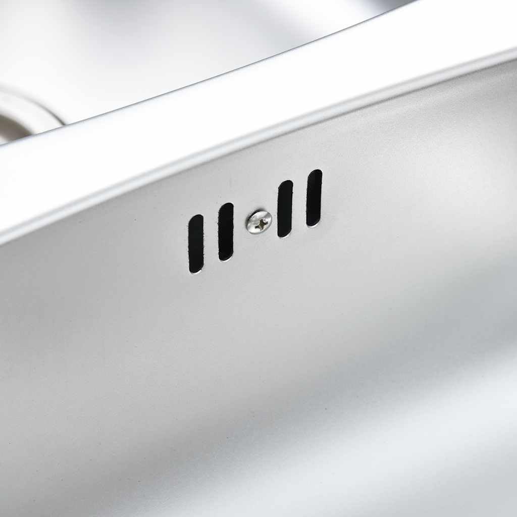 vidaXL Fregadero de Doble Seno con Colador y Sifón Pila Lavabo Alberca Comedor Cocina Servicio Grifo Lavar Olla Platos Integrado Acero Inoxidable