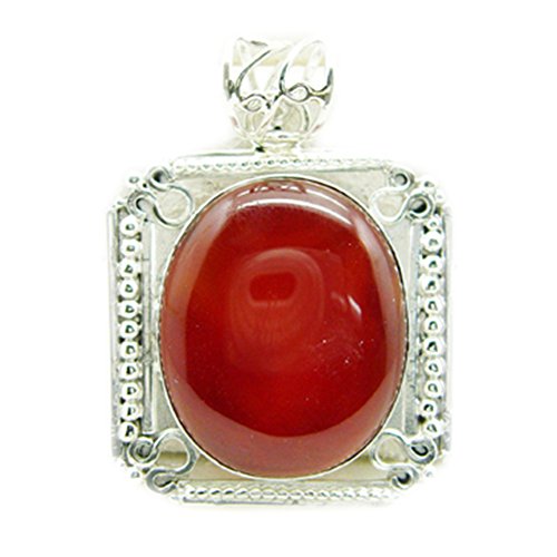 Pendentif Onyx Rouge naturel, bijou argent sterling pour astrologie féminine
