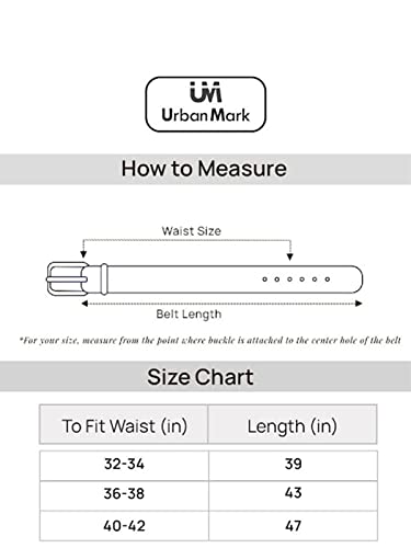 Image of UrbanMark Heavy Duty Faux Leather Black Formal Belt For Men