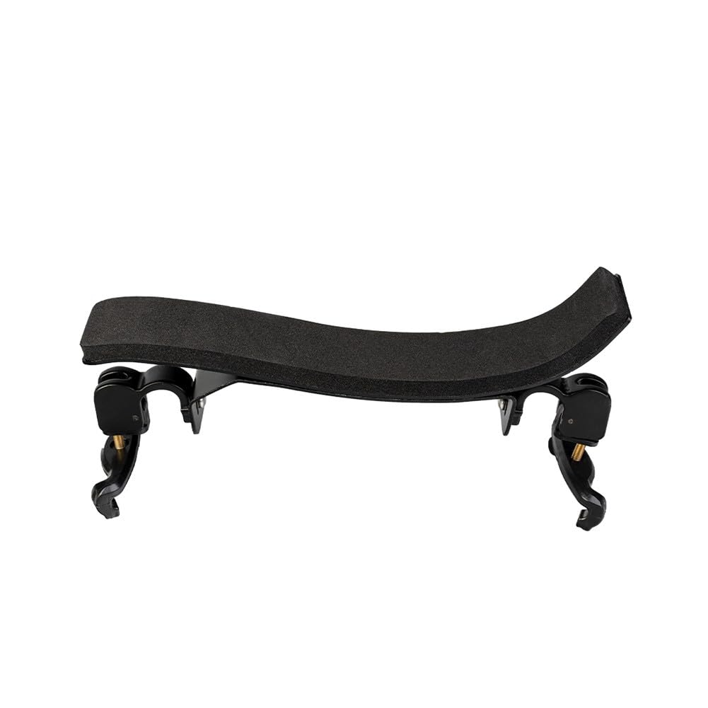 Whychstore Spalliera per violino in stile tedesco, supporto regolabile in lega con gancio imbottito per violino 3/4 4/4, nero