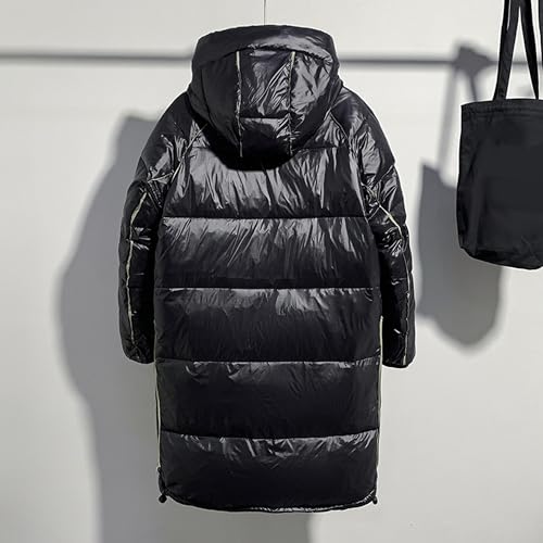 Abrigo de invierno largo para hombre chaqueta acolchada e impermeable con capucha 3