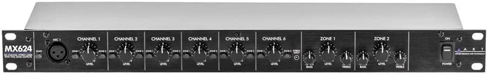 ARTMX624 6-channel Stereo Mixer with Dual Zone Outputs