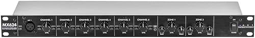ART MX624 Mezclador estéreo de 6 canales con salidas de doble zona