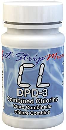 486638 DPD-3 Micro Combined/Total Chlorine Strips, 0.1–11.0 ppm Detection Range (Bottle of 100)