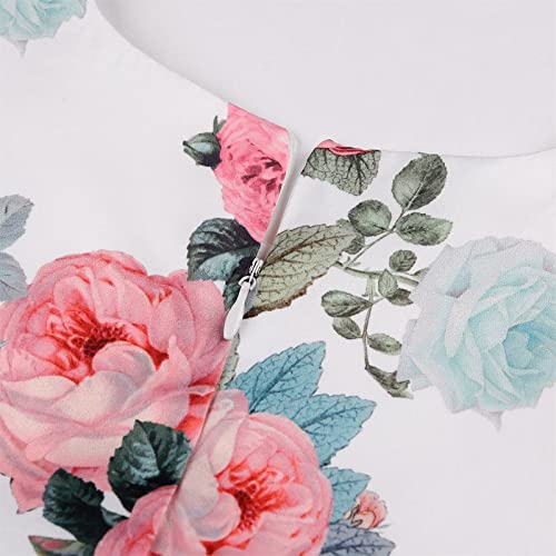 sfdgfhyf Toddler Kids Girl Floral Flower Print Short Sleeves Beach Straps Dress Princess Birthday Sundress for Children Girls4