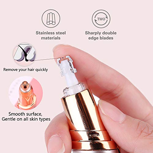Eyebrow Hair Remover Replacement Heads: Compatible With Finishing Touch Flawless Women Eyebrow Hair Remover Trimmer Blades Painless, With Cleaning Brush, As Seen On Tv 18K Gold-Plated Gold 6 Count #TOP3
