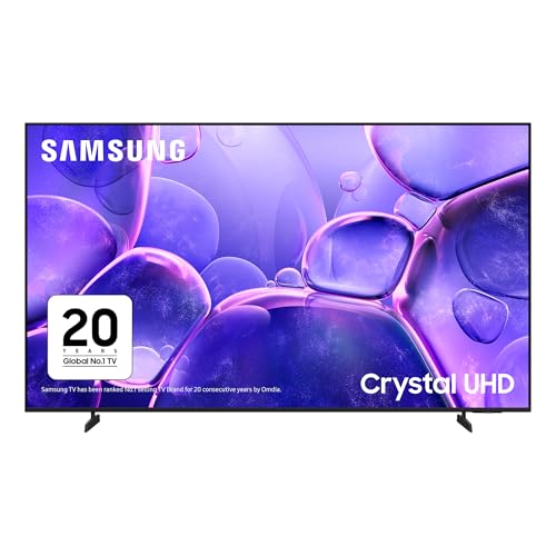 Samsung 85" U8000F, Crystal Processor 4K, 4K Upscaling, Q-Symphony, Knox Security, Metal Stream Design, 2025
