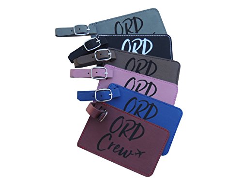 Chicago Crew Base Bag Tags For Flight Attendants,Set Of Two, American Airlines (Pink) #TOP1