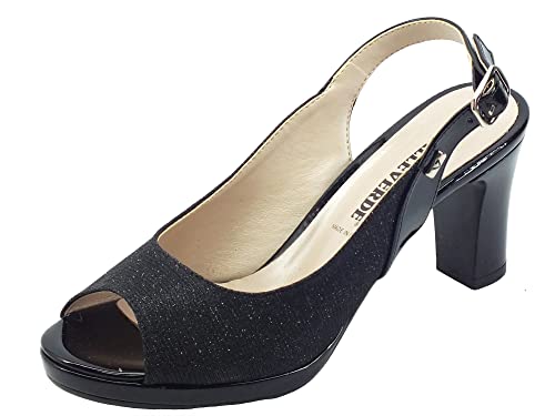 Valleverde Sandalo Donna Sintetico 28340 Nero Una Calzatura Comoda Adatta per Tutte Le Occasioni. Primavera Estate 2020. EU 37