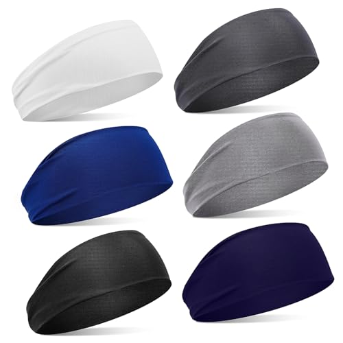 6pcs Boys Girls Headbands Boys and Girls Elastic Headbands for Soccer Basketball Dance Running Soft Comfortable Wide