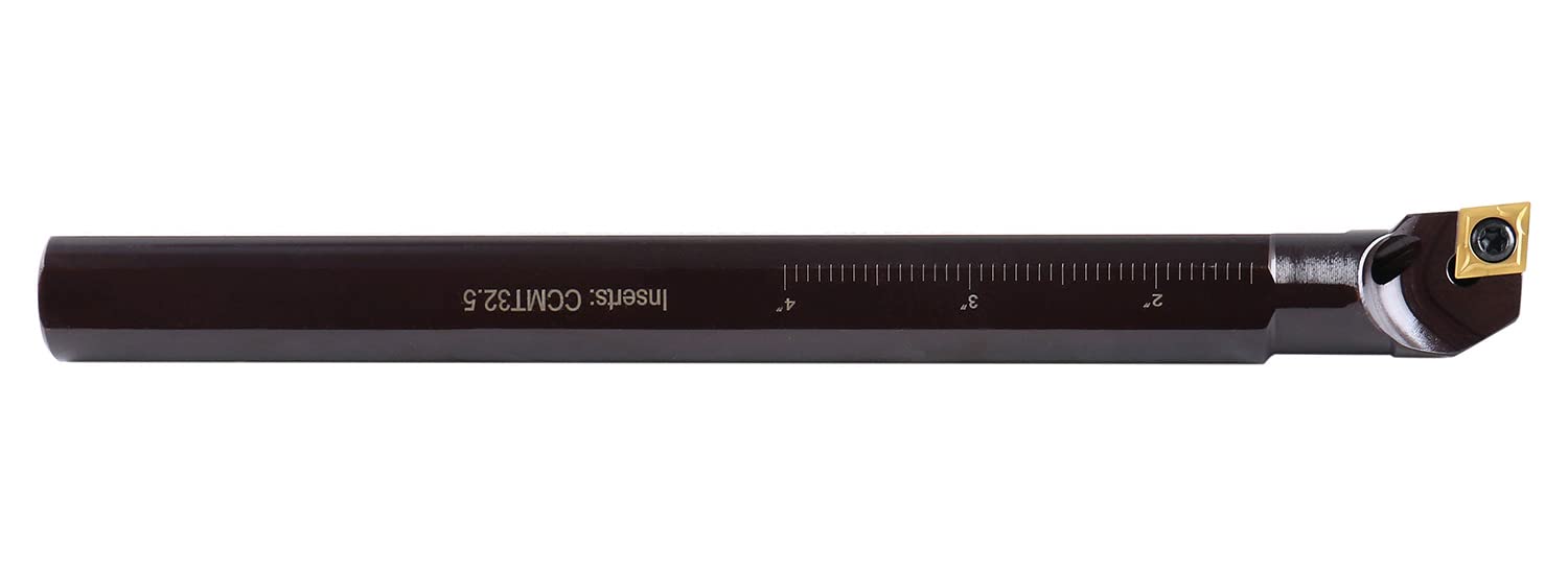 Accusize Industrial Tools 3/4'' Shank by 7.98'' Oal Right Hand Sclcr Coolant Through Indexable Boring Bar with 1 Ccmt Carbide Insert, 2800-0038