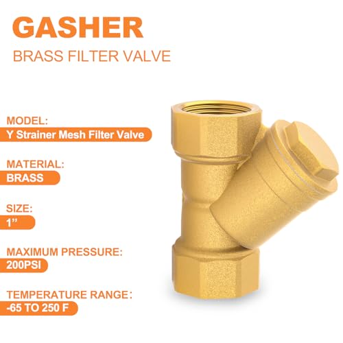 Image of GASHER 1PCS Brass 1 inch Female Y Strainer Mesh Filter Valve for Water Oil Separation