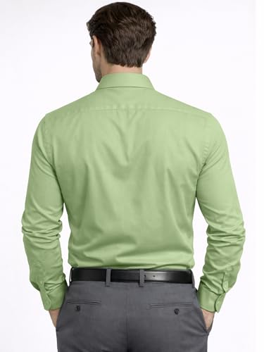 Image of FILO HEVIS Men's Shirt Regular Fit Solid Self-Cord Cotton Blended, Soft Fabric Stylish Formal Wear Man Shirt, Spread Collar Full Sleeves,(Available in Plus Size)