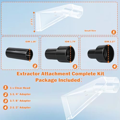 Image of Universal Fit All Shop Vac Extractor Attachment Kit Wet /Dry Vacuums with 2-1 /2 inch, 1-7 /8 inch, 1-1 /4 inch Adapters for Carpet Cleaning, Upholstery & Auto Detailing (Small)