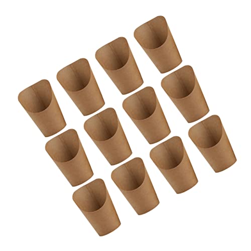 Hemobllo 50Pcs French Fries Paper Cones Snack Storage Holders Paper for Take for Fries Onion Rings Popcorn and Party Treats