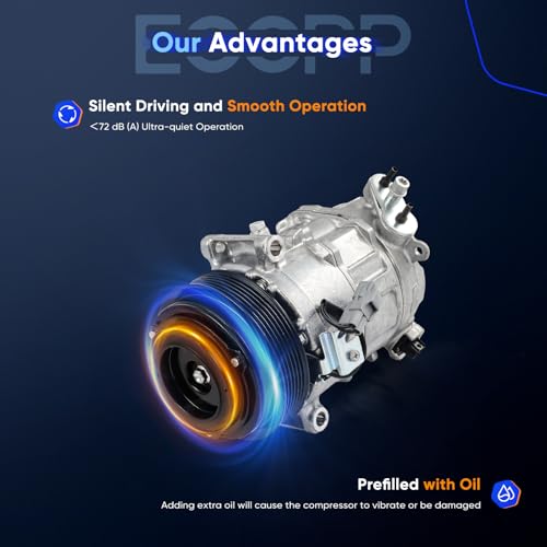 Image of ECCPP AC Compressor with Clutch Fit for Jeep Cherokee 2.4L 2014-2023 | Fit for Chrysler 200 2.4L 2015-2017 Fast Cooling AC Compressor