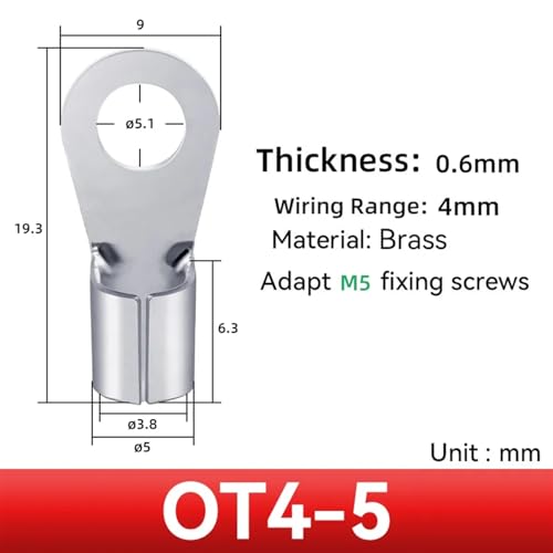 Terminales de engarce UT 4-5 conector tipo U de 1000 piezas para cables eléctricos 2