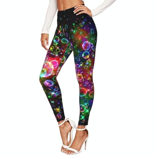 Leggings coloridos de estrellas para mujer y pantalones de entrenamiento suaves