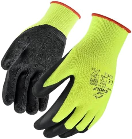 BWOLF PAVALAN 12 Paar Handschuhe Arbeitshandschuhe Herren Arbeitshandschuhe Damen Mechaniker Handschuhe Herren Montagehandschuhe mit robuster Latex Beschichtung (12, 10)