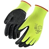BWOLF PAVALAN 12 Paar Handschuhe Arbeitshandschuhe Herren Arbeitshandschuhe Damen Mechaniker Handschuhe Herren Montagehandschuhe mit robuster Latex Beschichtung (12, 10)