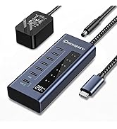 Minisopuru Powered USB C Hub, 7 in 1USB C Hub Powered Support 10Gbps Data & Fast Charging(Not Sup...