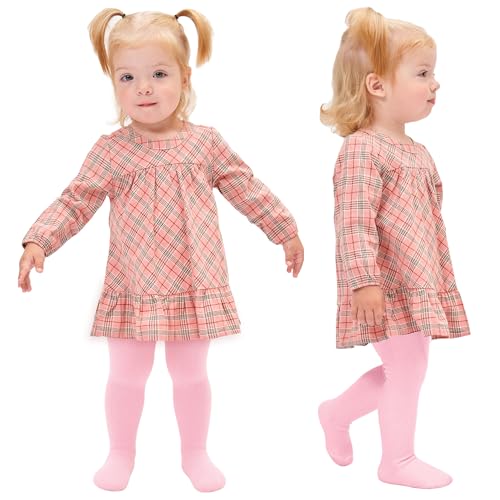 Image of Stelle Toddler Girls Tights Baby Cable Knit Stockings Thick Cotton Legging | Thick Cotton Legging, Winter Warm Pantyhose, Footed, Thermal, Ribbed, Sweater Panty Hose, Under Dress, 3 Pairs, 12-18 Months