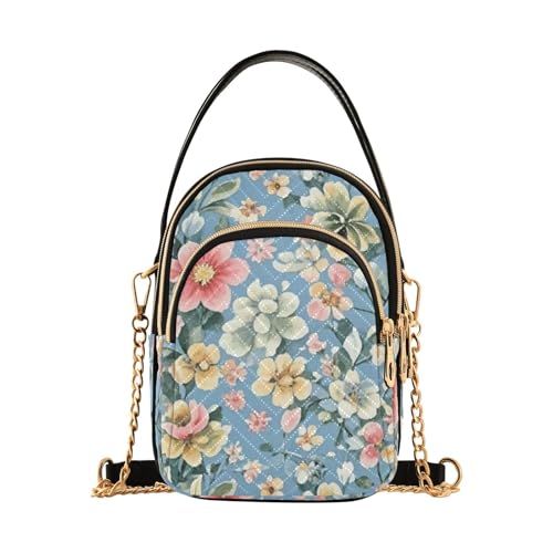 Womens Shoulder Handbags Tote Bag Quilted Purses for Women Floral Pattern Satchel for Travel Work,Multi12