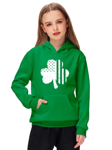 Remimi Boys St Patricks Sweatshirts Girls Irish Green Clover Shamrock Hoodie 9-10 Years4